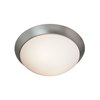 Picture of 100w Cobalt E-26 A-19 Incandescent Damp Location Brushed Steel Opal Flush-Mount (CAN 1.5"Ø11")