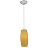 Picture of 100w Cognac Glass Pendant E-26 A-19 Incandescent Dry Location Brushed Steel Amber Glass 10.25"Ø4.75" (CAN 1.25"Ø5.25")
