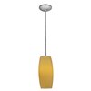 Foto para 100w Cognac Glass Pendant E-26 A-19 Incandescent Dry Location Brushed Steel Amber Glass 10.25"Ø4.75" (CAN 1.25"Ø5.25")