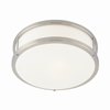 Foto para 100w Conga E-26 A-19 Incandescent Damp Location Brushed Steel Opal Flush-Mount