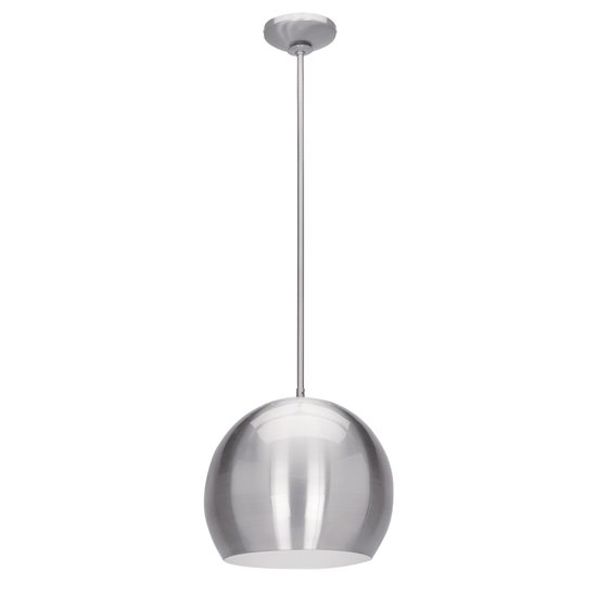 Foto para 100w DecoBall E-26 A-19 Incandescent Dry Location Brushed Steel Ball Pendant (CAN 1.25"Ø4.88")