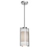 Picture of 100w Iron E-26 A-19 Incandescent Dry Location Brushed Steel Opal Pendant (CAN 1"Ø4.6")