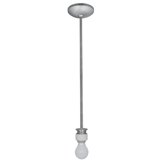 Foto para 100w Janine E-26 A-19 Incandescent Dry Location Brushed Steel Stem Pendant Assembly (CAN 1.25"Ø5.25")