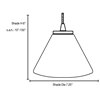Picture of 100w Martini Glass Pendant E-26 A-19 Incandescent Dry Location Brushed Steel White Glass 6"Ø7" (CAN 1.25"Ø5.25")