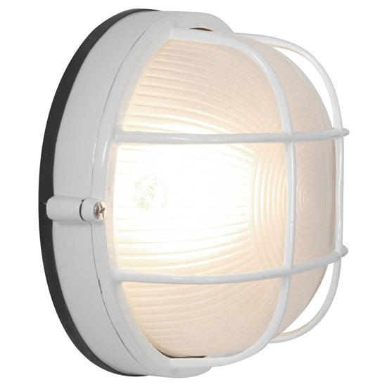 Picture of 100w Nauticus E-26 A-19 Incandescent White Frosted Wet Location Bulkhead Ø9.5" (CAN 1"Ø9.5")