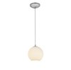 Picture of 100w S Japanese Lantern Glass Pendant E-26 A-19 Incandescent Dry Location Brushed Steel White Lined Glass 8"Ø8" (CAN 1.25"Ø5.25")