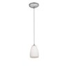 Picture of 100w Sherry Glass Pendant E-26 A-19 Incandescent Dry Location Brushed Steel Opal Glass 6"Ø4.5" (CAN 1.25"Ø5.25")