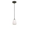Foto para 100w Sherry Glass Pendant E-26 A-19 Incandescent Dry Location Oil Rubbed Bronze Opal Glass 6"Ø4.5" (CAN 1.25"Ø5.25")