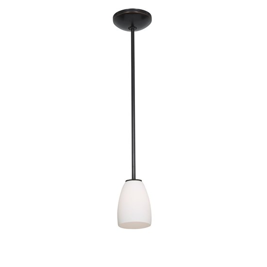 Picture of 100w Sherry Glass Pendant E-26 A-19 Incandescent Dry Location Oil Rubbed Bronze Opal Glass 6"Ø4.5" (CAN 1.25"Ø5.25")