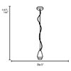 Picture of 100w Trixie E-26 A-19 Incandescent Dry Location Brushed Steel Pendant Cord with Fulcrum Rod (CAN 1.25"Ø5.25")
