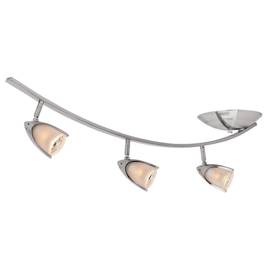 Picture of 105w (3 x 35) Comet GU-10 MR-16 Halogen Dry Location Brushed Steel Opal Ceiling - Fixture (CAN 1.1"Ø7.5")