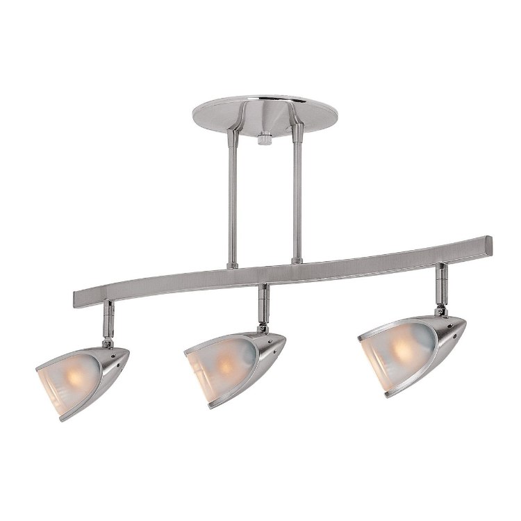 Picture of 105w (3 x 35) Comet GU-10 MR-16 Halogen Dry Location Brushed Steel Opal Semi Flush (CAN 1.1"Ø6.5")