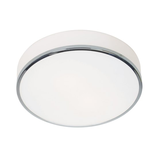 Picture of 120w (2 x 60) Aero E-26 A-19 Incandescent Damp Location Chrome Opal Flush-Mount (CAN 1"Ø10.2")