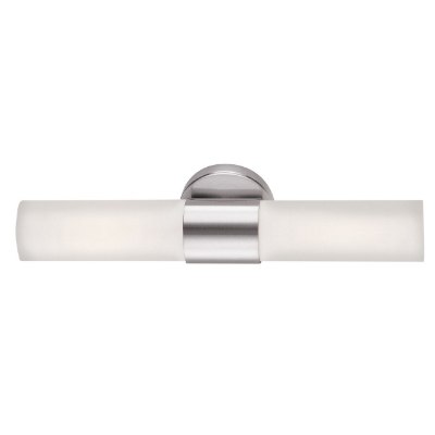 Show details for 120w (2 x 60) Aqueous E-26 A-19 Incandescent Damp Location Brushed Steel Opal Wall Fixture (CAN 5.1"x5.1"x0.75") Picture of 120w (2 x 60) Aqueous E-26 A-19 Incandescent Damp Location Brushed Steel Opal Wall Fixture (CAN 5.1"x5.1"x0.75")