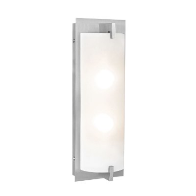 Show details for 120w (2 x 60) Bo E-12 B-10 Incandescent Damp Location Brushed Steel Opal Wall & Vanity (CAN 5.1"x18.5"x0.88") Picture of 120w (2 x 60) Bo E-12 B-10 Incandescent Damp Location Brushed Steel Opal Wall & Vanity (CAN 5.1"x18.5"x0.88")