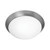 Picture of 120w (2 x 60) Cobalt E-26 A-19 Incandescent Damp Location Brushed Steel Opal Flush-Mount (CAN 1.5"Ø13")