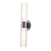 Picture of 120w (2 x 60) Cobalt E-26 B-10 Incandescent Damp Location Brushed Steel Opal Wall Fixture (CAN 0.75"Ø5")