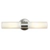 Picture of 120w (2 x 60) Cobalt E-26 B-10 Incandescent Damp Location Brushed Steel Opal Wall Fixture (CAN 0.75"Ø5")
