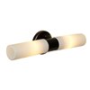 Foto para 120w (2 x 60) Cobalt E-26 B-10 Incandescent Damp Location Oil Rubbed Bronze Opal Wall Fixture (CAN 0.75"Ø5")