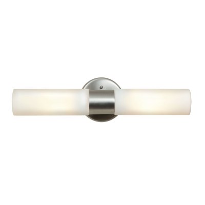 Show details for 120w (2 x 60) Eos E-26 A-19 Incandescent Aluminum Opal Wet Location 2 Light Wall Fixture (CAN 0.5"Ø5") Picture of 120w (2 x 60) Eos E-26 A-19 Incandescent Aluminum Opal Wet Location 2 Light Wall Fixture (CAN 0.5"Ø5")
