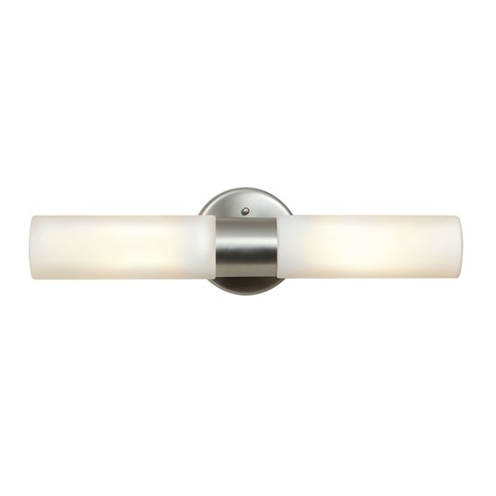 Picture of 120w (2 x 60) Eos E-26 A-19 Incandescent Aluminum Opal Wet Location 2 Light Wall Fixture (CAN 0.5"Ø5")