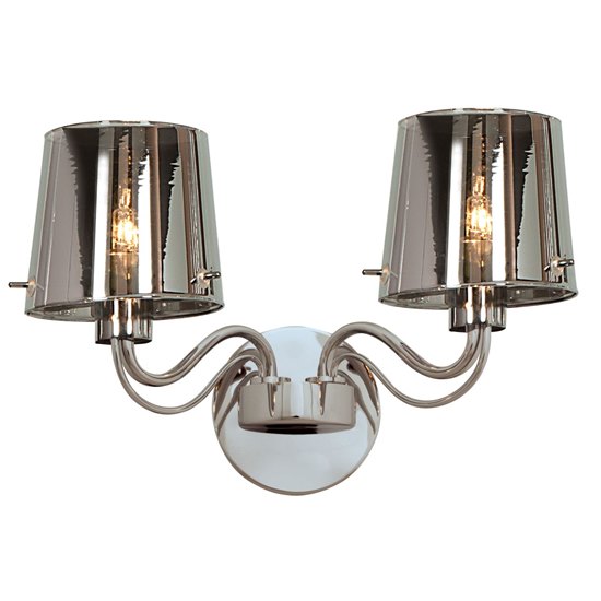 Picture of 120w (2 x 60) Milano G9 G9 Halogen Damp Location Chromed Glass 2Lt wall fixture (CAN 0.9"Ø4.75")