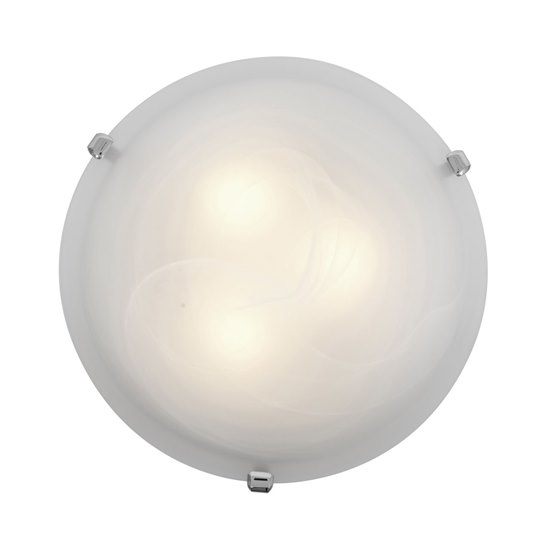 Picture of 120w (2 x 60) Mona E-12 B-10 Incandescent Dry Location Chrome Alabaster Flush-Mount (CAN Ø9.75")