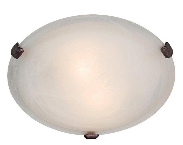Foto para 120w (2 x 60) Mona E-12 B-10 Incandescent Dry Location Rust WH Flush-Mount (CAN Ø9.75")