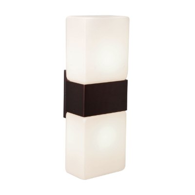 Show details for 120w (2 x 60) Nitros E-26 B-10 Incandescent Damp Location Bronze Opal Wall Fixture Picture of 120w (2 x 60) Nitros E-26 B-10 Incandescent Damp Location Bronze Opal Wall Fixture
