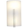 Picture of 120w (2 x 60) Prong E-26 A-19 Incandescent Damp Location Brushed Steel White Wall Fixture 7.1"x12.5" (CAN 11.25"x6.75"x0.5")
