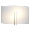 Picture of 120w (2 x 60) Prong E-26 A-19 Incandescent Damp Location Brushed Steel White Wall Fixture 12"x7.1" (CAN 6.75"x11.25"x0.5")