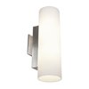 Foto para 120w (2 x 60) Tabo E-12 B-10 Incandescent Damp Location Brushed Steel Opal Wall & Vanity 4.9"x15.5"