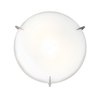 Picture of 120w (2 x 60) Zenon E-26 A-19 Incandescent Damp Location Brushed Steel Opal Flush-Mount