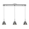 Picture of 120w (3 x 40) Metalico G9 Halogen Dry Location Chrome Clear Three Light Bar Pendant