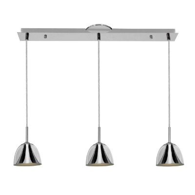Show details for 120w (3 x 40) Metalico G9 Halogen Dry Location Chrome Clear Three Light Bar Pendant Picture of 120w (3 x 40) Metalico G9 Halogen Dry Location Chrome Clear Three Light Bar Pendant