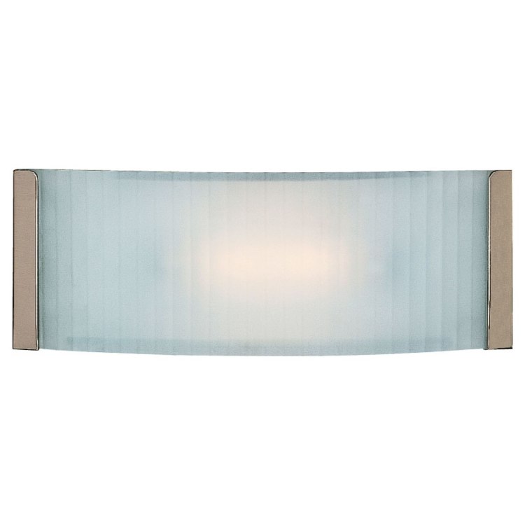 Foto para 13w Helium GU-24 Quad Fluorescent Damp Location Brushed Steel Checkered Frosted Wall & Vanity (CAN 12.1"x4.6"x0.6")