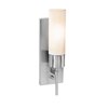 Foto para 13w Iron GU-24 Spiral Fluorescent Damp Location Brushed Steel Opal Wall Fixture with On/Off Switch (CAN 11.5"x4.25"x0.75")