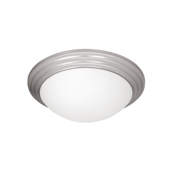 Picture of 13w Strata GU-24 Spiral Fluorescent Damp Location Brushed Steel Opal Flush-Mount