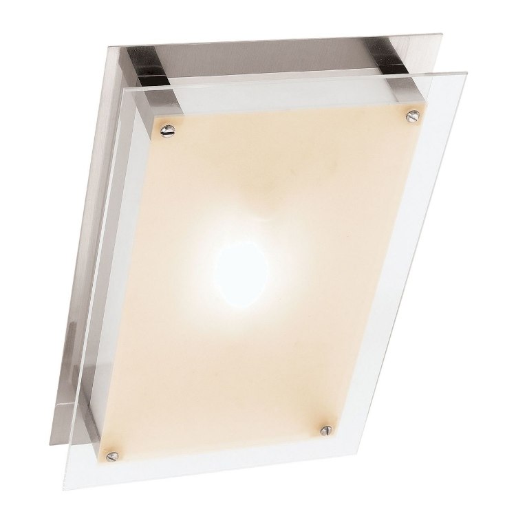 Picture of 13w Vision Module Damp Location Brushed Steel Frosted LED Flush-mount 10"x15.5"x3.25" (CAN 11.75"x6"x1.25")