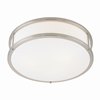 Picture of 150w (2 x 75) Conga E-26 A-19 Incandescent Damp Location Brushed Steel Opal Flush-Mount