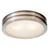 Picture of 150w (2 x 75) Iron E-26 A-19 Incandescent Damp Location Brushed Steel Frosted Flush-Mount (CAN Ø14")