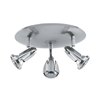 Picture of 150w (3 x 50) Cobra GU-10 MR-16 Halogen Dry Location Brushed Steel Spotlight Cluster (CAN 0.5")
