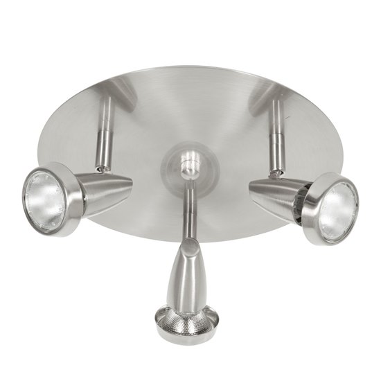 Picture of 150w (3 x 50) Mirage GU-10 MR-16 Halogen Dry Location Brushed Steel Cluster Spot