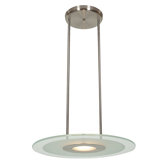 Foto para 150w Helius R7s J-78 Halogen Dry Location Brushed Steel Clear Frosted Pendant (CAN 0.75"Ø8.25")