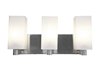 Foto para 180w (3 x 60) Archi E-26 A-19 Incandescent Damp Location Brushed Steel Opal Wall & Vanity (CAN 1.4"x4.75"x0.9")