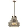 Picture of 180w (3 x 60) Flux E-26 ST-18 Incandescent Dry Location Distressed Bronze Smoke Vintage Lamped Pendant (CAN 0.75"Ø4.75")