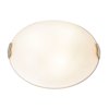Picture of 180w (3 x 60) Linen E-26 A-19 Incandescent Dry Location Brushed Steel Textured Flush-Mount (CAN Ø12.6")