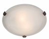 Foto para 180w (3 x 60) Mona E-26 A-19 Incandescent Dry Location Rust Alabaster Flush-Mount (CAN Ø13.75")