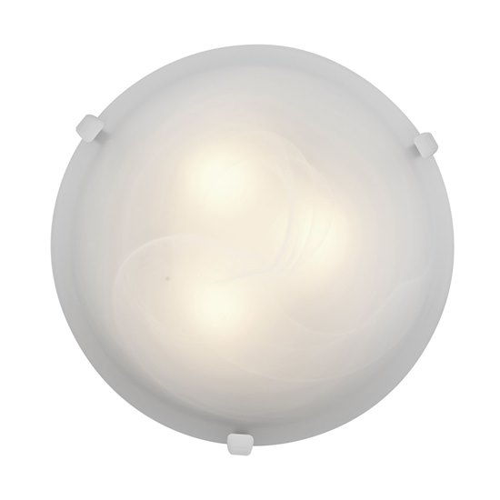 Picture of 180w (3 x 60) Mona E-26 A-19 Incandescent Dry Location White Alabaster Flush-Mount (CAN Ø13.75")