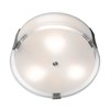 Foto para 180w (3 x 60) Tara E-26 A-19 Incandescent Damp Location Brushed Steel Opal Flush-Mount (CAN 0.75"Ø10.25")